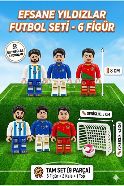 SHOP AND JOY Özel Koleksiyon Dünya Yıldızları 6'lı Futbolcu Mini Figür Seti +...