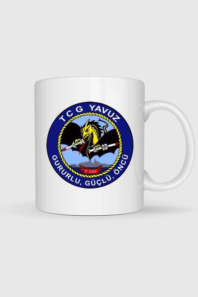Bahriyeli Collection كوب مطبوع عليه شعار Tcg Yavuz