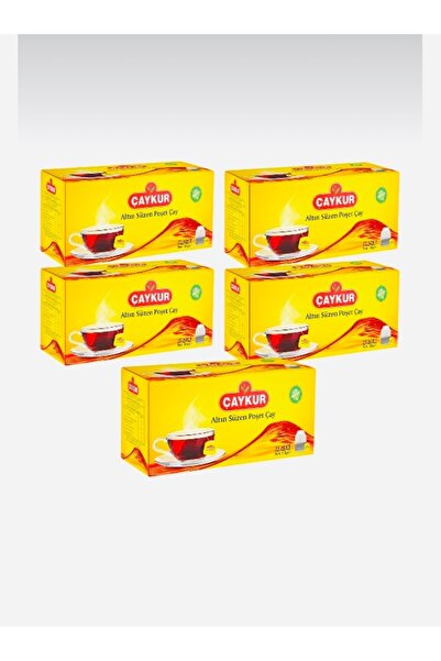 Çaykur Altin Süzen Bardak Pocket Pack 50 Gr X 5 Pieces Black Tea in a Box of 25