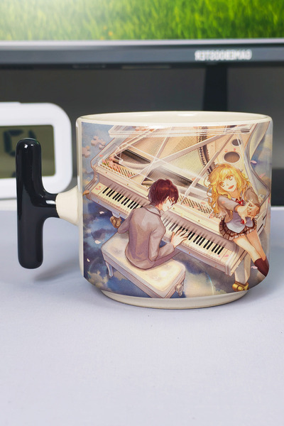 ZipZap كوب سيراميك فاخر مطبوع عليه أنمي Your Lie in April (قطعة واحدة) على شك...
