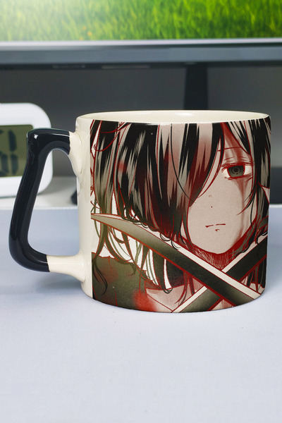 ZipZap Dororo Anime Printed Ceramic Luxury Mug (1 Piece) Custom Black Handle ...