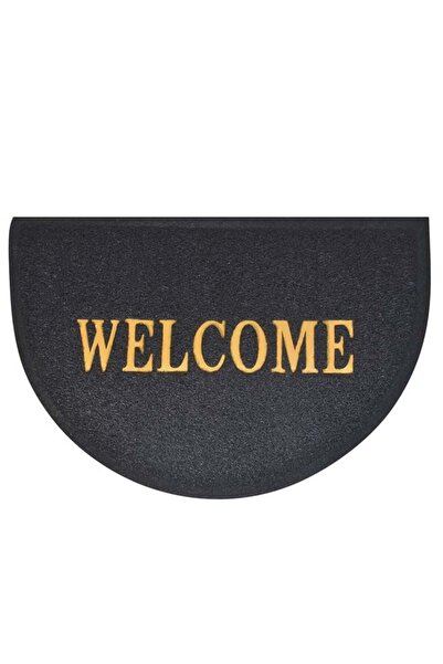OEM Covoraș intrare pentru ușă, Welcome, Negru, semicerc, 60 x 40, antiderapa...