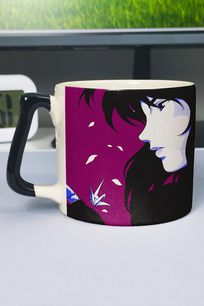ZipZap كوب سيراميك فاخر مطبوع عليه رسومات أنمي Ghost in the Shell (قطعة واحدة...