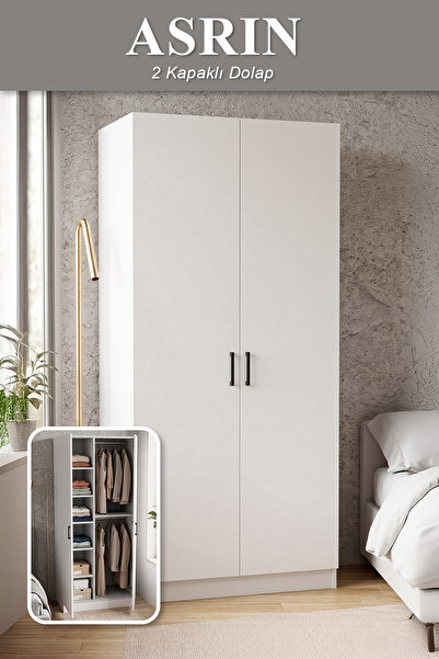 ygdecor Asrın Gardrop Askılı Elbise Dolabı Raflı Elbise Dolabı