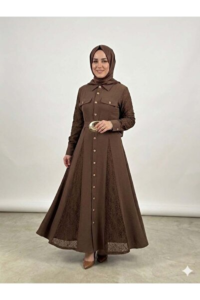 Nure Galina Stone Decorated Buttoned Dress