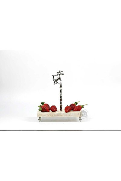 Ege Home Decoration Decorative Natural Travertine Marble Presentation Tray wi...