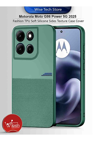 Wtech غطاء حماية ناعم من السيليكون TPU بتصميم عصري لهاتف موتورولا موتو G86 با...