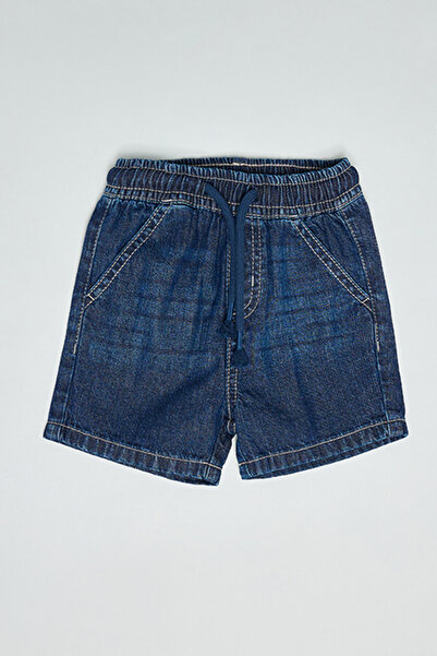 R&B Washed Denim Shorts with Drawstring Waist