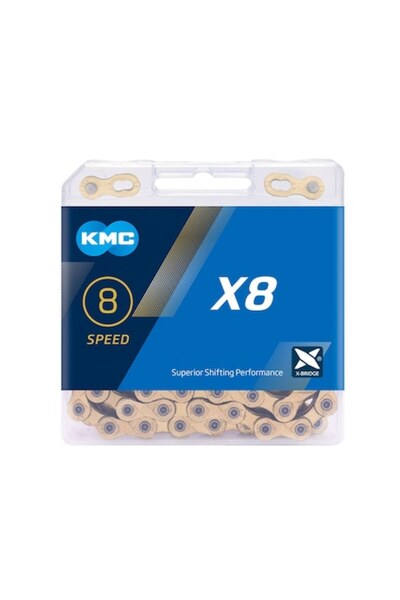 KMC Αλυσίδα X8 - 1/2 x 3/32 ίντσες, 8 ταχυτήτων, Ασημί-γκρι