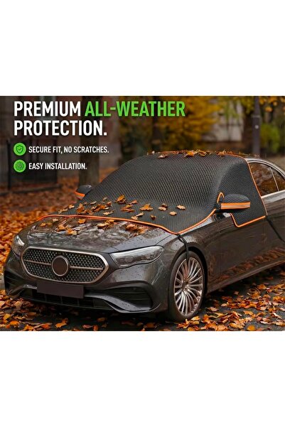 OEM Magnetic Car Sunshade Orange Reflective Strips, secure magnetic installat...