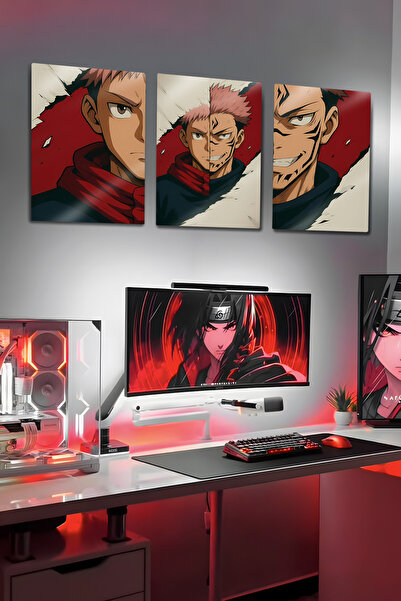 DekorHane Imprimare metalică - Jujutsu Kaisen, Yuji Itadori, Sukuna, Set de p...