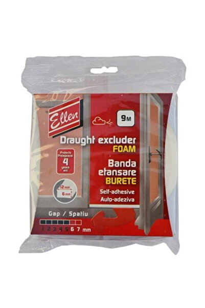 Ellen Banda etansare din burete ELLEN, autoadeziva, 9m, 12x6mm
