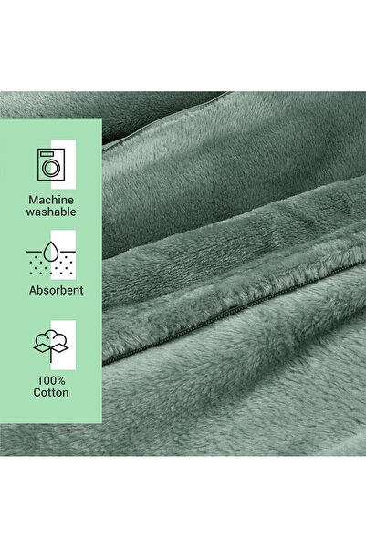 Homelevel Pătură cu mâneci, convertibilă în pernă cu fermoar, 200x150 cm, fleece din poliester, pentru călătorii și acasă, Verde