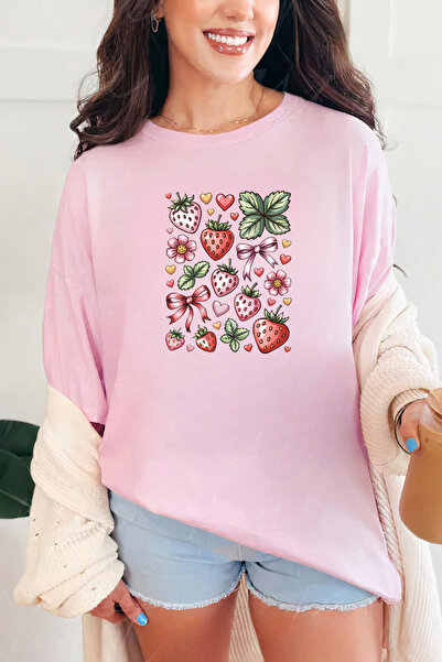 Sarah's Boutique Women's T-shirt – 100% cotton – Berry Hearts