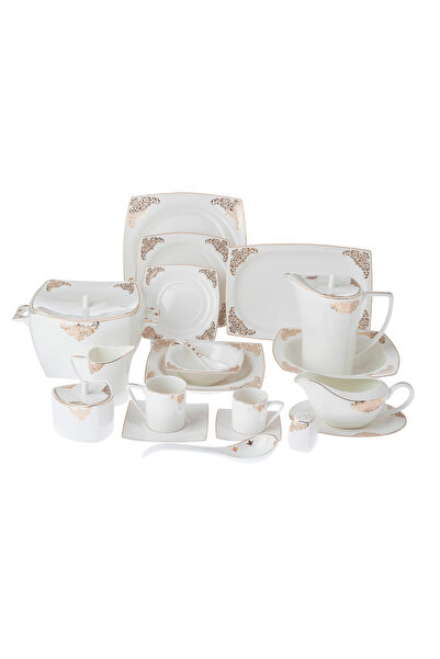 Dania 🍽️   77Pcs Exquisite Porcelain Dinnerware Set - Elegant Design with Go...