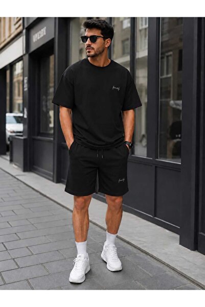 wera Ανδρικό, μισό oversized, άνετη εφαρμογή, σετ 2 τεμαχίων: σορτς και μπλου...