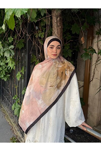 ARZU SEMA Semika Desen Rose Bambu Crush Şal 75x185 cm