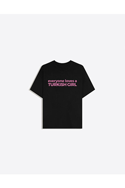 Disante Tricou pentru femei, cu imprimeu, cu gât rotund, oversize, Trend, pen...