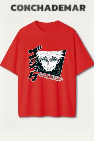 Vordevia Satoru Gojo Printed Colorful Oversize T-Shirt Printed Premium Oversi...