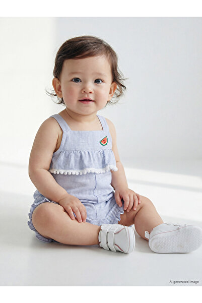 LC Waikiki Blue Baby Girl Poplin Jumpsuit