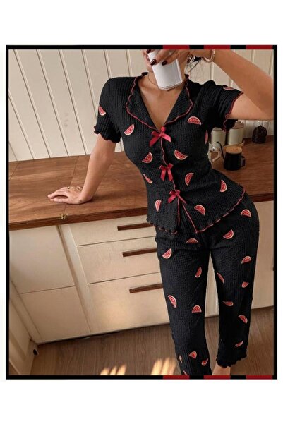 RAHAF TİCARET Women's Short Sleeve Pajama Set