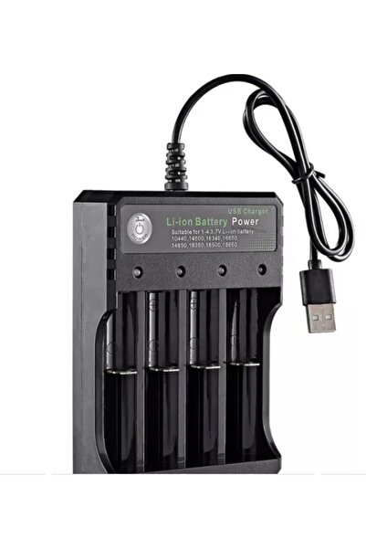 KlaussTech Charger 4.2V Li-Ion 18650 Batteries with 4 USB Ports