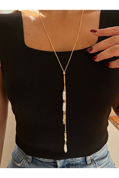 Twinssis Accessories Gold Women's Y Model Necklace with Elevator Design