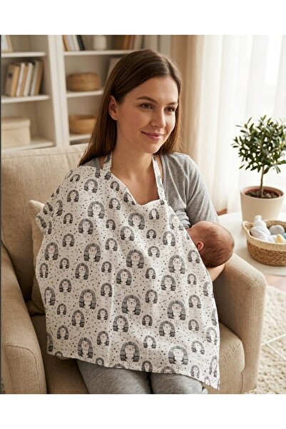 Manora 100% Cotton Muslin Breastfeeding Apron - Breathable and Healthy Neck S...