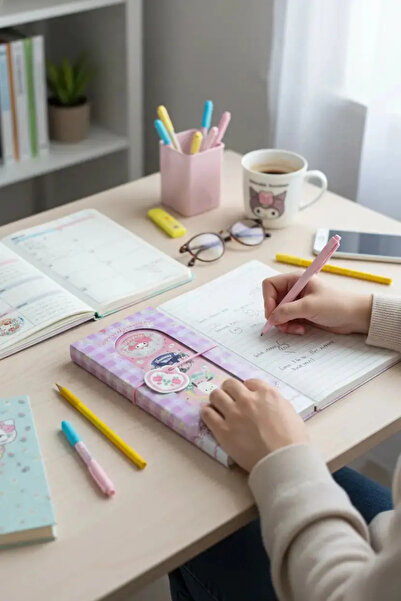 Miniso Sanrio Licensed Hard Cover Notepad (80 Sheets) - Pink