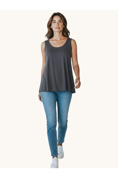 MODA Women's Round Neck Thick Strap Bell Cut Athlete T-Shirt