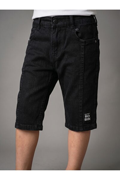 ROBİN KİDS Boy's Black Denim Capri Pants