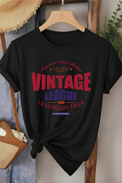 l'eivor Vintage League Printed Women's 100% Cotton T-Shirt