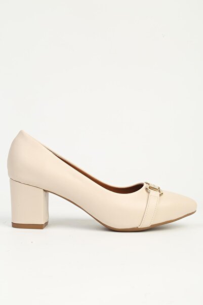 Pierre Cardin حذاء بكعب كريمي PC-55153