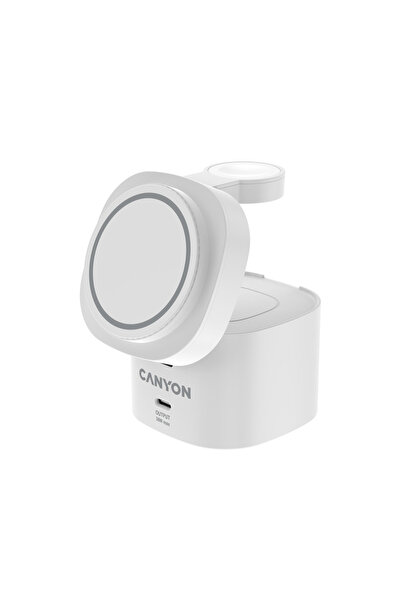 CANYON Încărcător wireless 4 în 1 CANYON, 30W, 65W și cablu de 1m, Alb