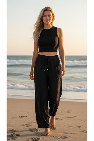 KapadokyaButik Ruffled Fabric Flared Pants