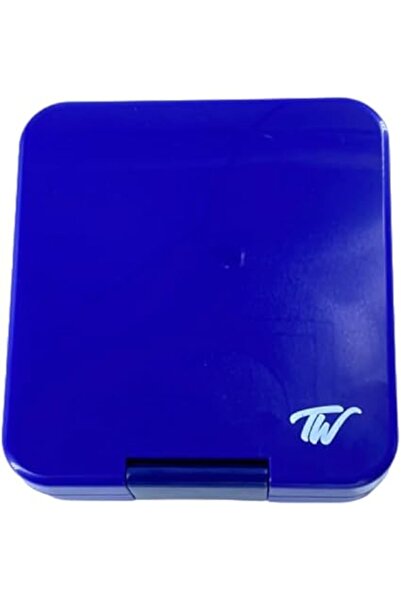 Generic Tiny Well Small Bento Box with 3 Compartments, Blue
