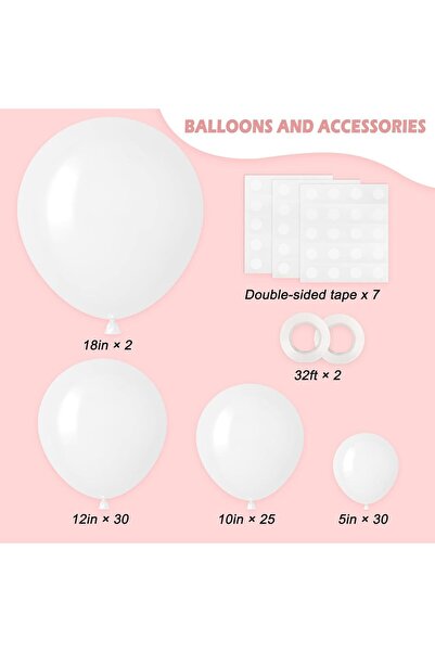 Arabest White Balloons,10 × 10 × 1.5 cm,for Garland Arch, Wedding Arch, Premi...