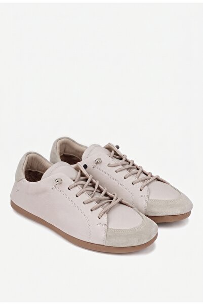 Dasha Beige women's shoes made of natural Leather with Stretchy laces