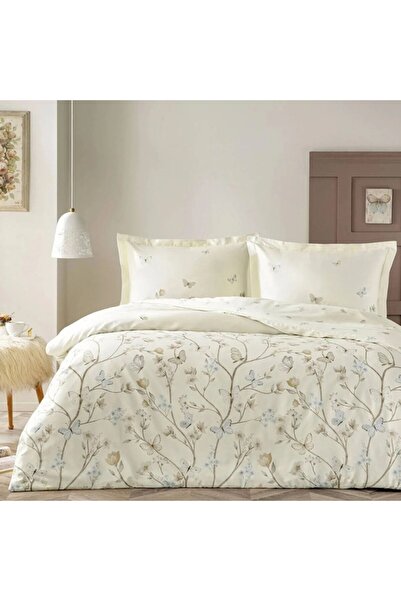Taç Lenjerie pat 1 persoana bumbac 100% satinat model floral, TAC Mako-Satin,...