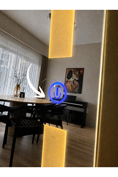 EFFE YAPI DEKOR Ledli Gold Metal Çerçeveli 180x60 Cm Ayaklı Boy Aynası