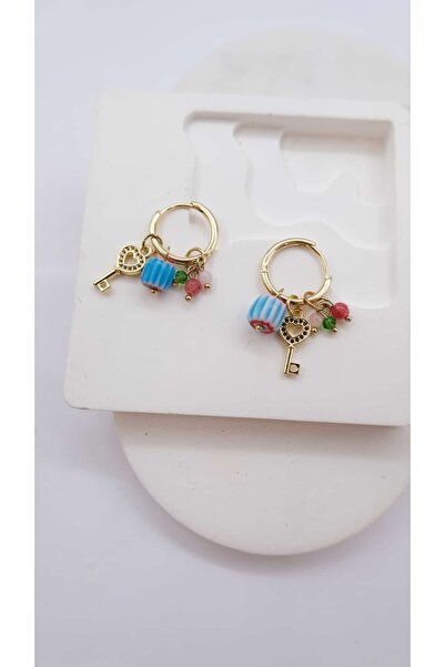 Jerie Boncuk ve Charm Detay Sallantılı Küpe