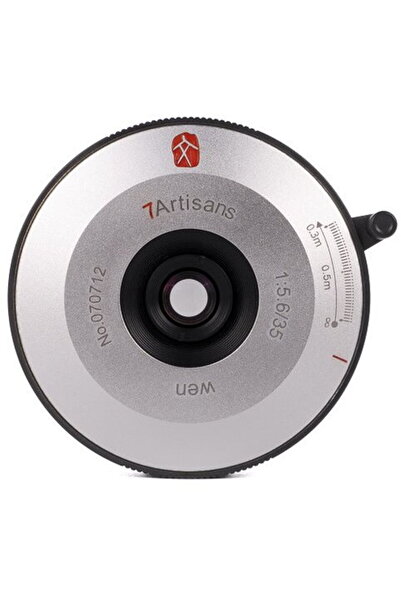 7artisans Manual Lens 35mm F5.6 Full Frame Pancake, Leica M, L/M, Silver-Black