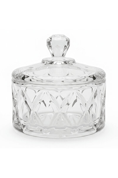 AKDC Germax Crystal Glass Sugar Pot with Lid | Diamond-Cut | 10×15 cm