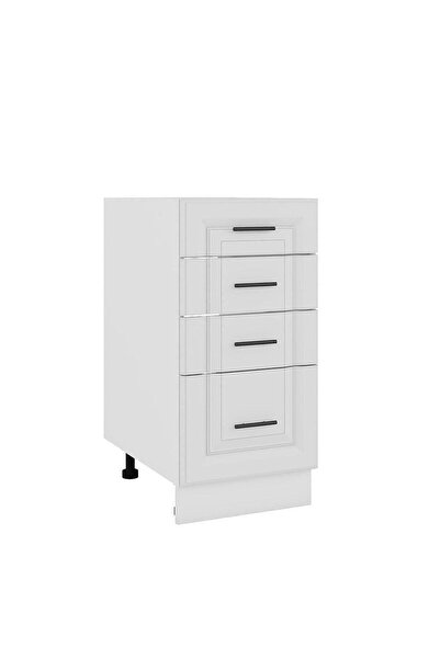 Sani Corp de bucătărie inferior cu 4 sertare, Soft premier, 40 x 48 x 82 cm, Alb