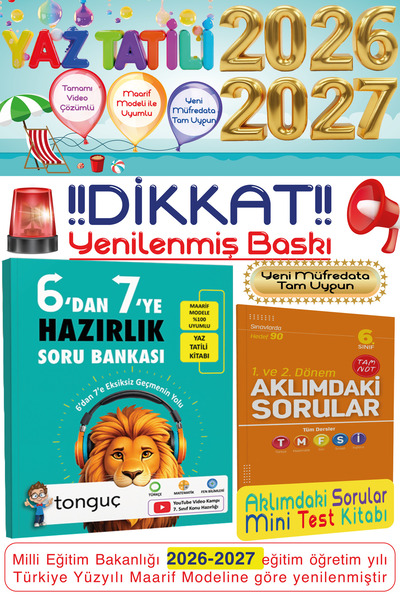 Tonguç Yayınları 6. Sınıf 6'dan 7'ye Hazırlık Kitabı Tüm Dersler Soru Bankası...