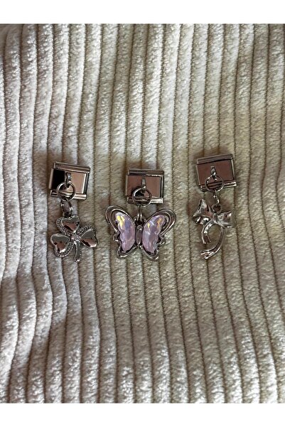 bijoux uniques Clover&Butterfly&Bow Multiple Combination Steel Italian Charm