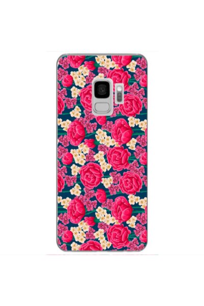Other Samsung S9 Plus Red and pink Flowers Transparent Silicone TPU Θήκη