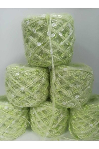 İPEK YÜN İPLİK DÜNYASI Angora Knitting Yarn (Light Pistachio Green) Butterfly...