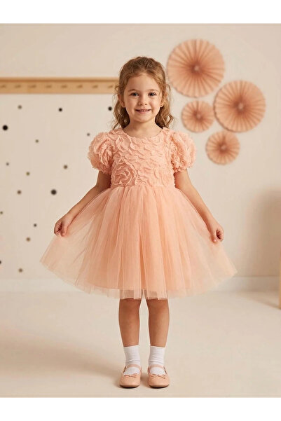 kidstalya Girl's Tulle Special Occasion Dress with Bow on the Back
