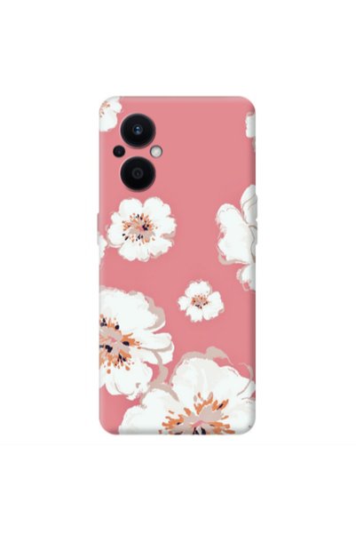 Other Oppo Reno 7 Lite White Flowers Transparent Silicone TPU Θήκη